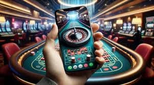 Live casino studio with multiple dealers